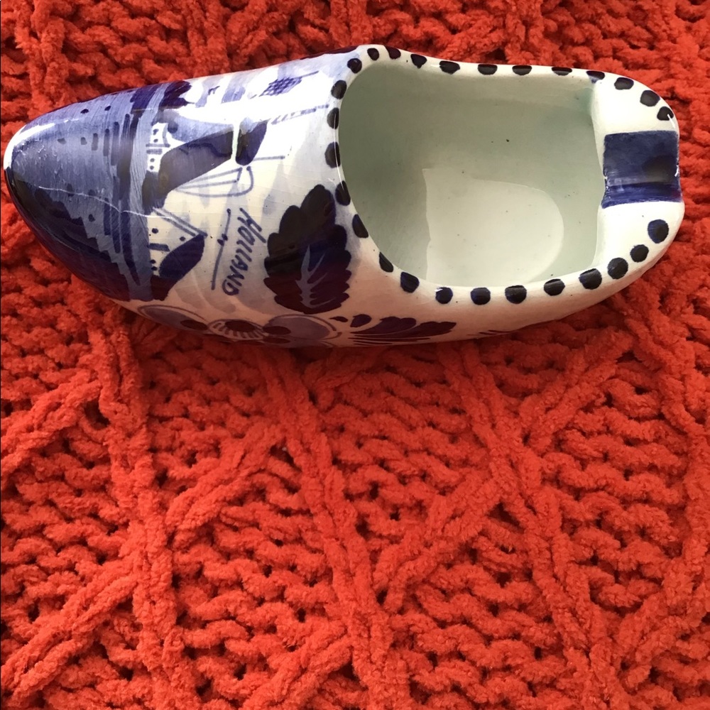 Delft Porcelain Hand Painted Delft Painted Shoe